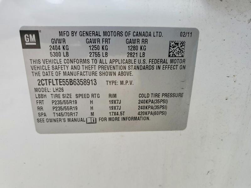 Продаж на аукціоні авто 2011 Gmc Terrain, vin: 2CTFLTE55B6358913, номер лоту: 56935466