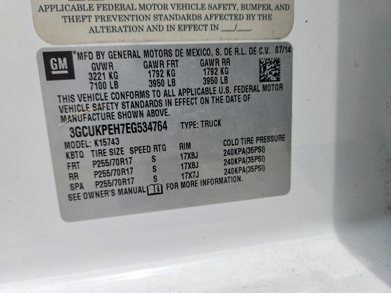 Продажа на аукционе авто 2014 Chevrolet Silverado, vin: 3GCUKPEH7EG534764, номер лота: 57274346