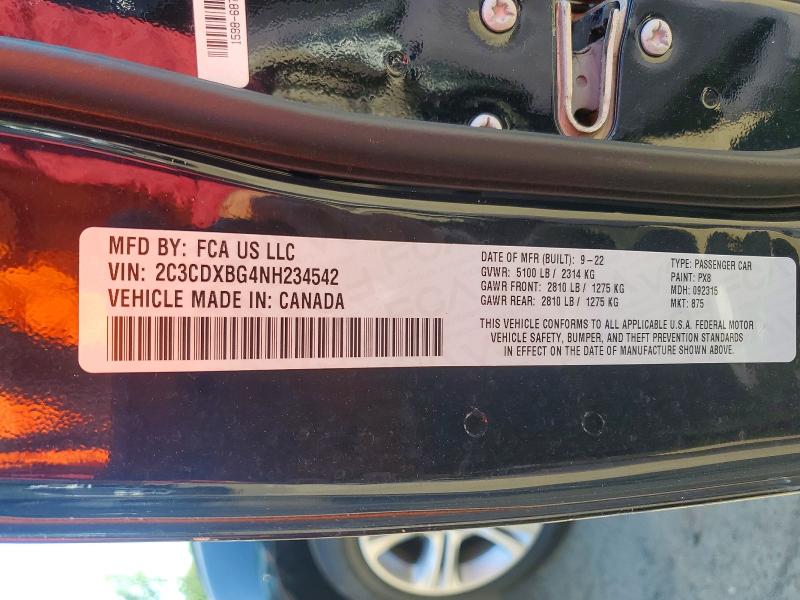 Aukcja sprzedaży 2022 Dodge Charger, vin: 2C3CDXBG4NH234542, numer aukcji: 56150536