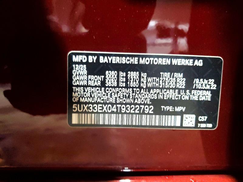 Aukcja sprzedaży 2026 Bmw X6, vin: 5UX33EX04T9322792, numer aukcji: 56581596