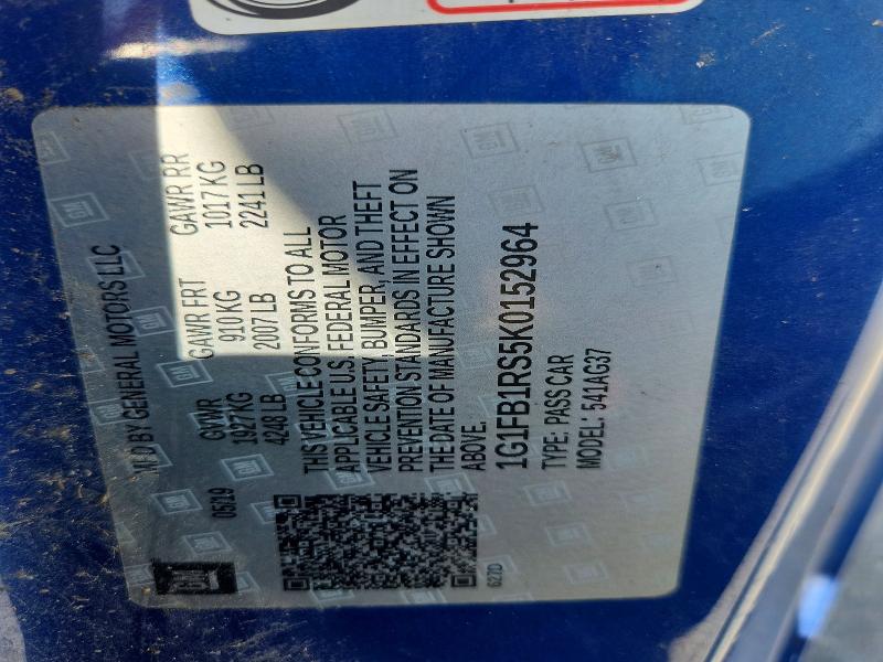 Aukcja sprzedaży 2019 Chevrolet Camaro, vin: 1G1FB1RS5K0152964, numer aukcji: 57570406