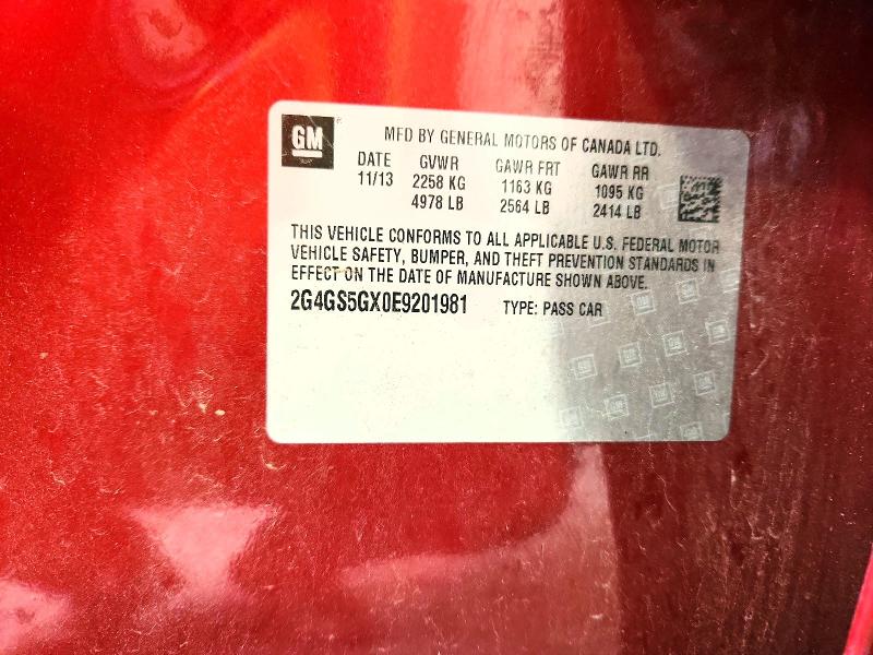 Продажа на аукционе авто 2014 Buick Regal, vin: 2G4GS5GX0E9201981, номер лота: 58778476