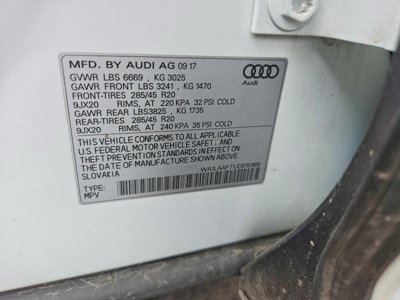 Aukcja sprzedaży 2018 Audi Q7, vin: WA1LAAF71JD015969, numer aukcji: 56288436