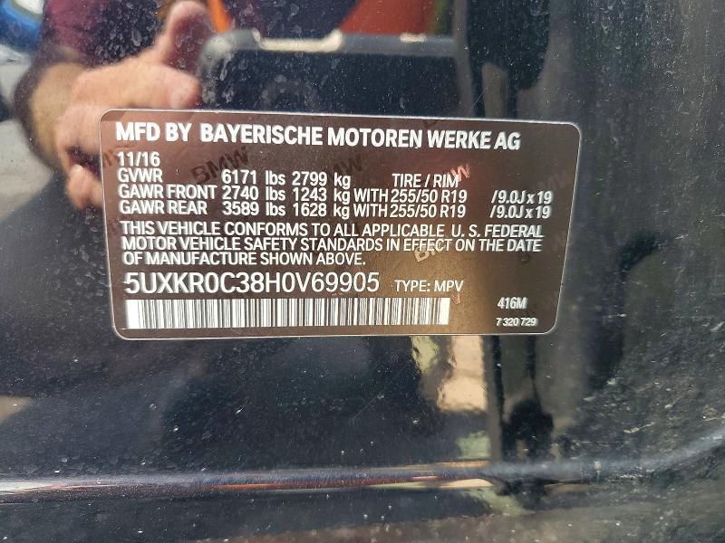 56736956 :رقم المزاد ، 5UXKR0C38H0V69905 vin ، 2017 Bmw X5 مزاد بيع