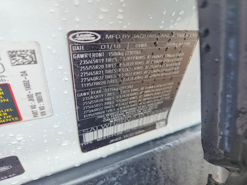 Aukcja sprzedaży 2018 Land Rover Range Rover Sport, vin: SALWR2RV2JA190978, numer aukcji: 56146336