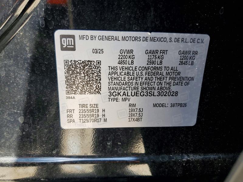 2025 Gmc Terrain მანქანა იყიდება აუქციონზე, vin: 3GKALUEG3SL302028, აუქციონის ნომერი: 56669966