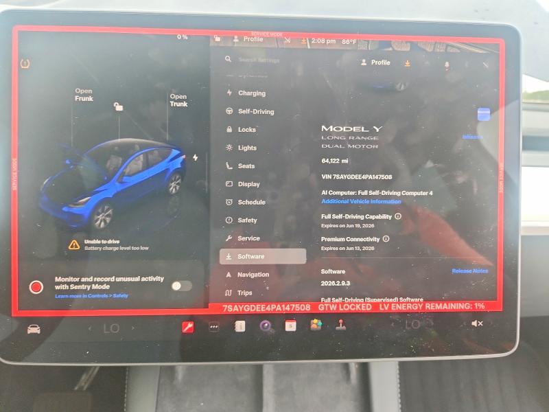 Aukcja sprzedaży 2023 Tesla Model Y, vin: 7SAYGDEE4PA147508, numer aukcji: 56396056