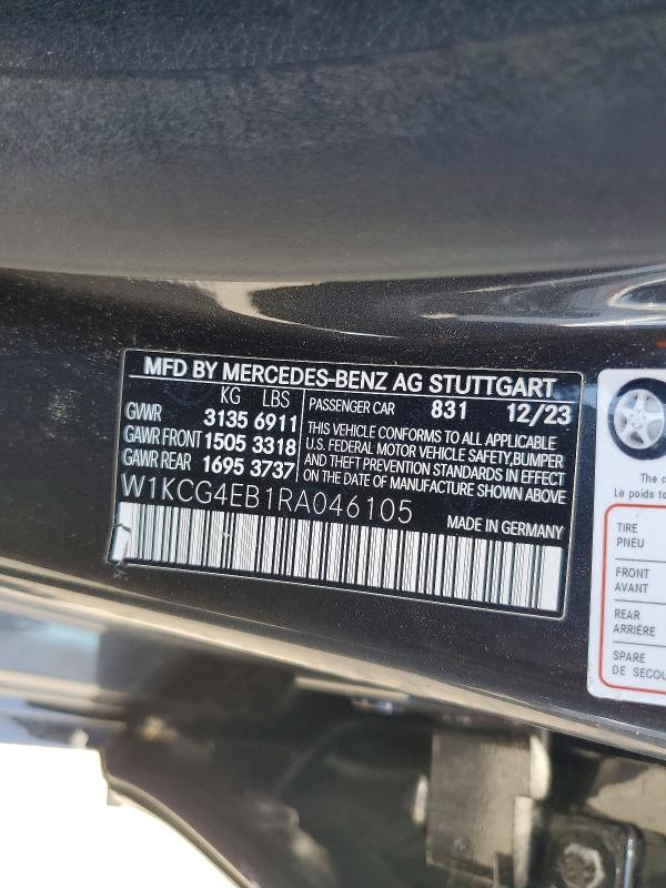 Aukcja sprzedaży 2024 Mercedes-benz Eqs Sedan, vin: W1KCG4EB1RA046105, numer aukcji: 55577336