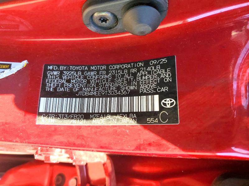 Продажа на аукционе авто 2026 Toyota Corolla, vin: JTDB4MEE9T3034367, номер лота: 57626776