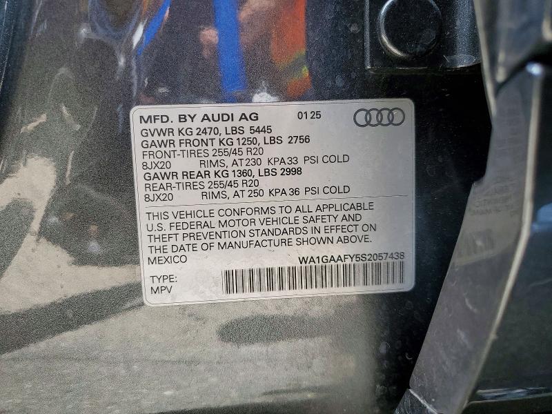 Aukcja sprzedaży 2025 Audi Q5, vin: WA1GAAFY5S2057438, numer aukcji: 59017376
