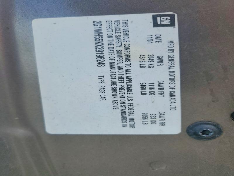 Aukcja sprzedaży 2002 Chevrolet Impala, vin: 2G1WH55KX29196248, numer aukcji: 59187206