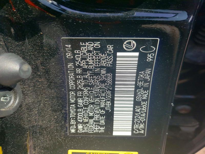 Aukcja sprzedaży 2015 Lexus Es, vin: JTHBK1GGXF2158868, numer aukcji: 56321406