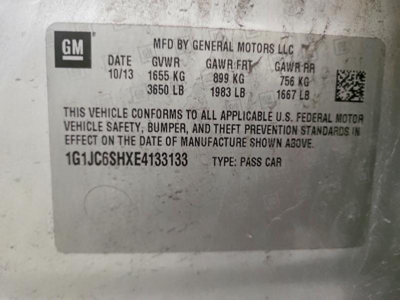 Продаж на аукціоні авто 2014 Chevrolet Sonic, vin: 1G1JC6SHXE4133133, номер лоту: 57063176