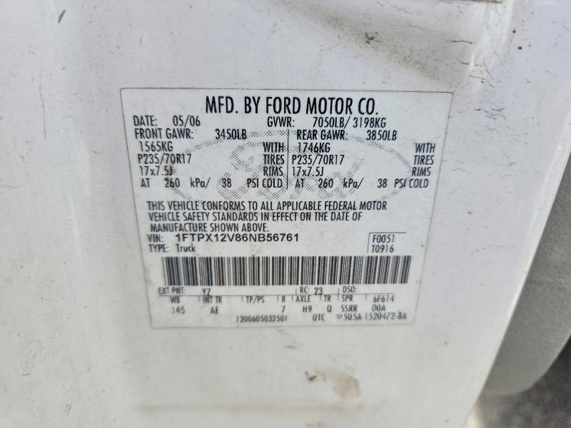 Aukcja sprzedaży 2006 Ford F150, vin: 1FTPX12V86NB56761, numer aukcji: 61411456