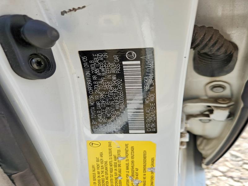 2006 Lexus Es მანქანა იყიდება აუქციონზე, vin: JTHBA30G565149292, აუქციონის ნომერი: 58273256