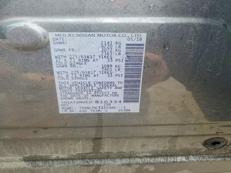 Aukcja sprzedaży 2018 Nissan Rogue, vin: 5N1AT2MV8JC816334, numer aukcji: 56355376