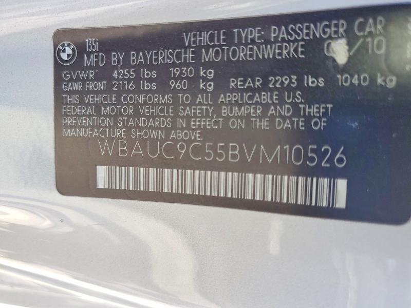 Продажа на аукционе авто 2011 Bmw 135, vin: WBAUC9C55BVM10526, номер лота: 58402436
