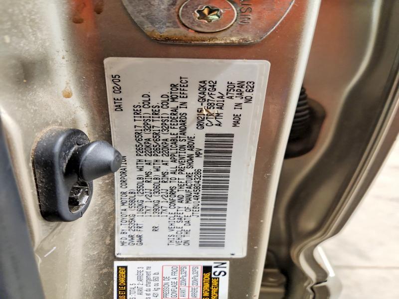 57691836 :رقم المزاد ، JTEBU14R458043286 vin ، 2005 Toyota 4runner مزاد بيع