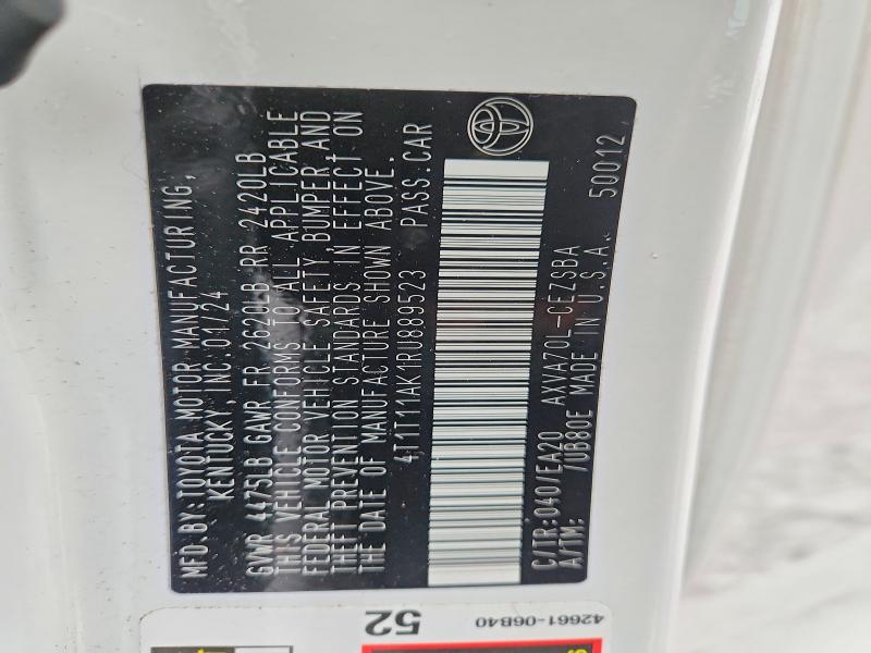Aukcja sprzedaży 2024 Toyota Camry, vin: 4T1T11AK1RU889523, numer aukcji: 58031336