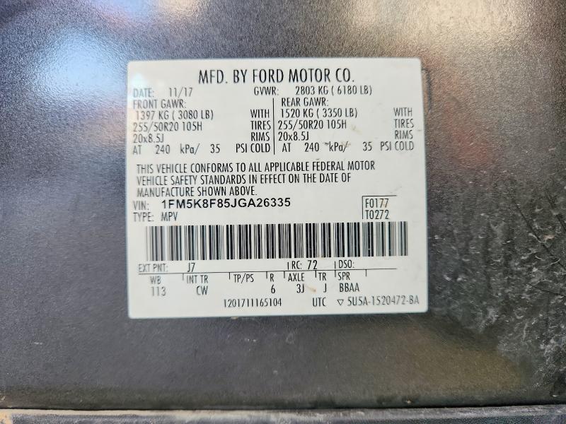 Продажа на аукционе авто 2018 Ford Explorer, vin: 1FM5K8F85JGA26335, номер лота: 57234056