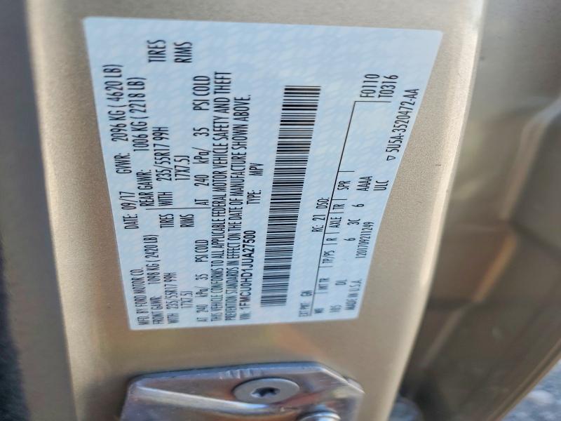 Aukcja sprzedaży 2018 Ford Escape, vin: 1FMCU0HD1JUA27500, numer aukcji: 58519806
