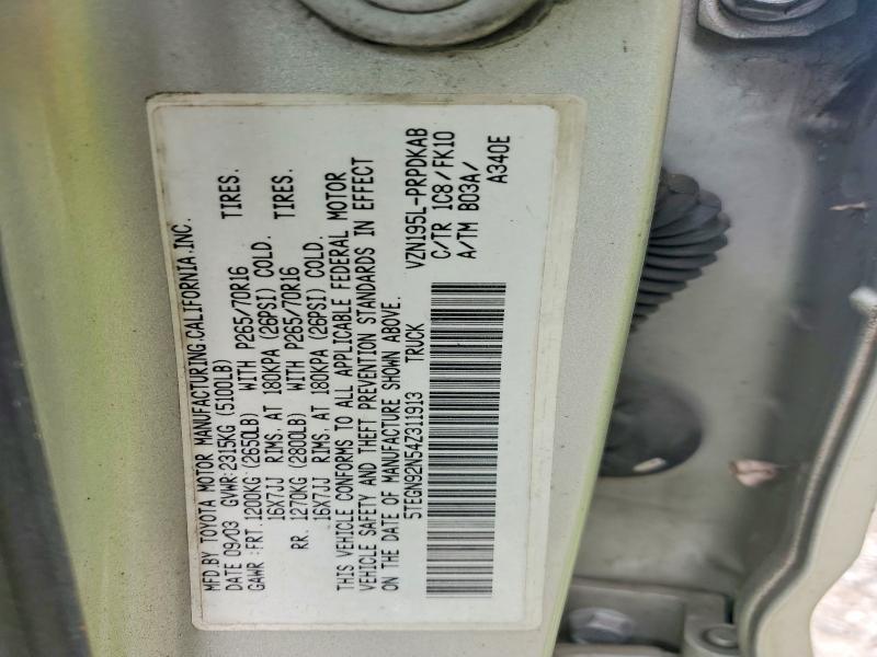 56101576 :رقم المزاد ، 5TEGN92N54Z311913 vin ، 2004 Toyota Tacoma مزاد بيع