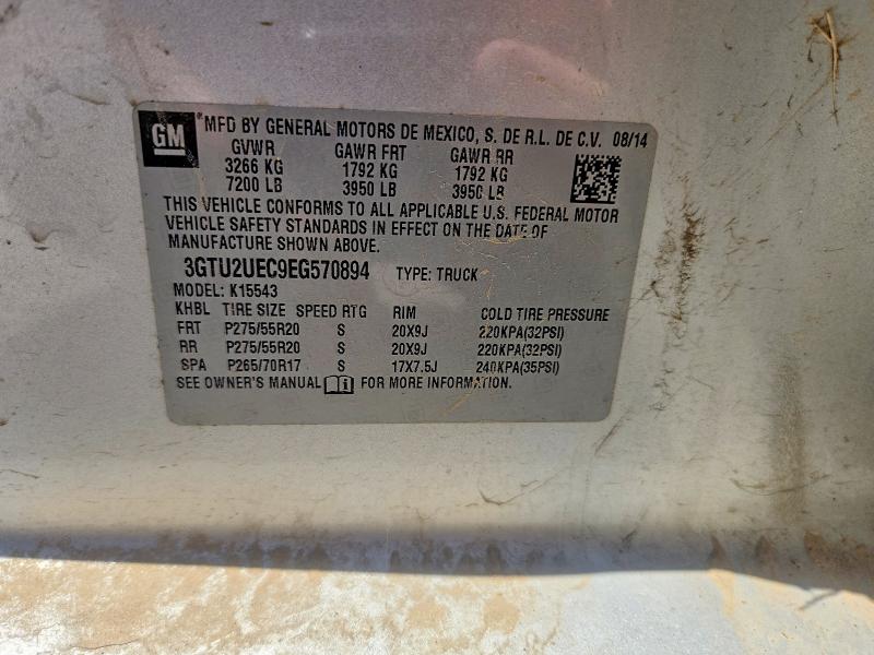 Auction sale of the 2014 Gmc Sierra, vin: 3GTU2UEC9EG570894, lot number: 57674866