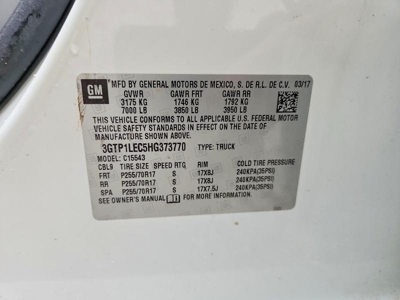 58504186 :رقم المزاد ، 3GTP1LEC5HG373770 vin ، 2017 Gmc Sierra مزاد بيع