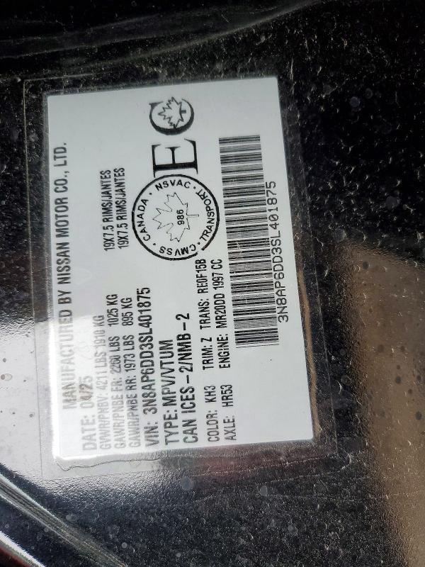 Продаж на аукціоні авто 2025 Nissan Kicks, vin: 3N8AP6DD3SL401875, номер лоту: 58088056