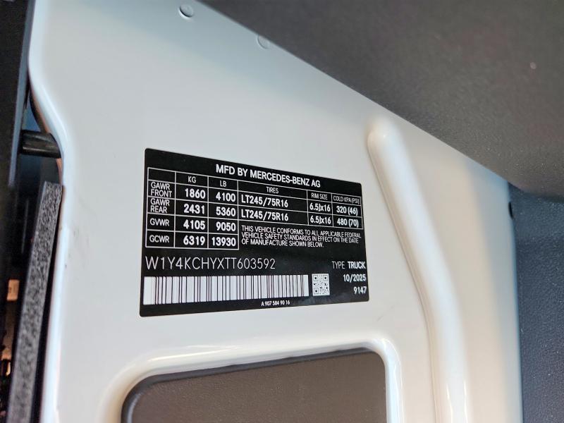 Продаж на аукціоні авто 2026 Mercedes Benz Sprinter, vin: W1Y4KCHYXTT603592, номер лоту: 56800256