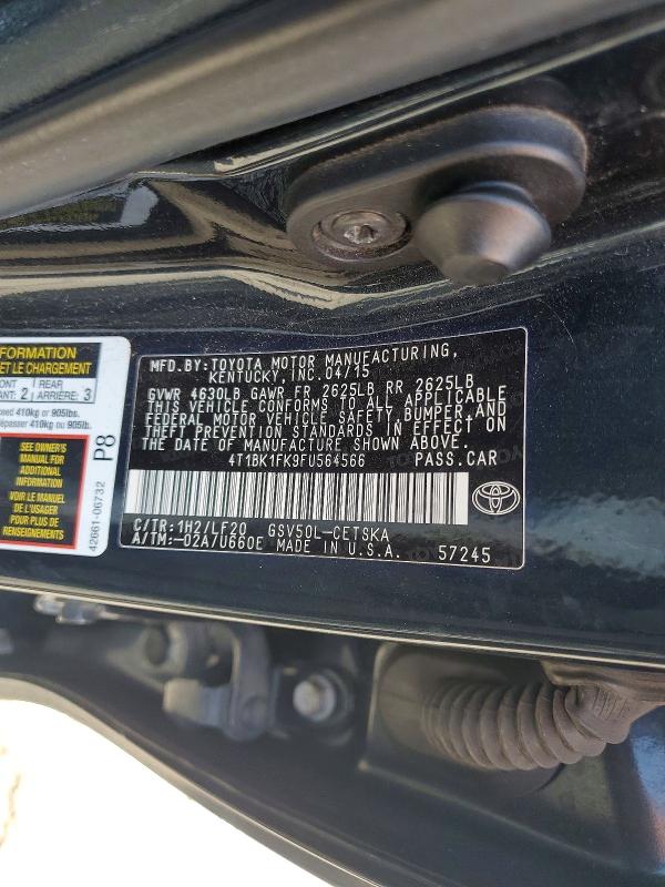 Продажа на аукционе авто 2015 Toyota Camry, vin: 4T1BK1FK9FU564566, номер лота: 55577096