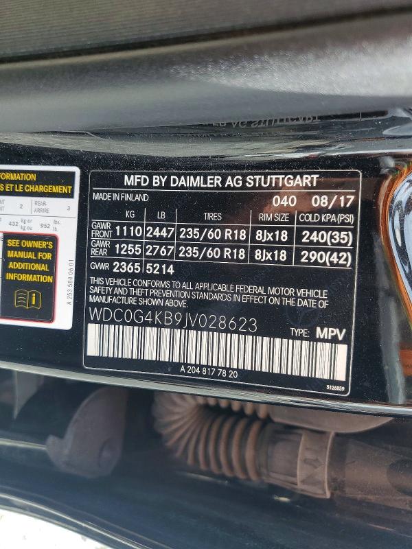 Продаж на аукціоні авто 2018 Mercedes-benz Glc, vin: WDC0G4KB9JV028623, номер лоту: 57272666