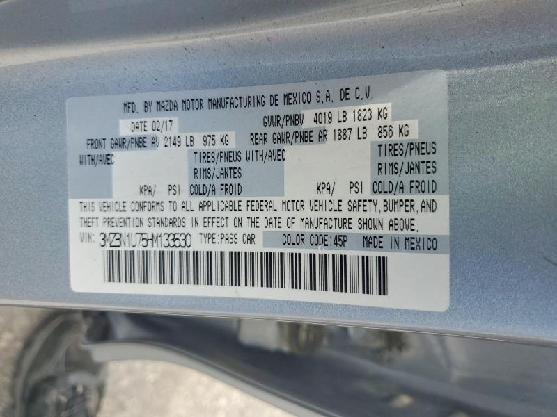 Продажа на аукционе авто 2017 Mazda 3, vin: 3MZBN1U75HM133530, номер лота: 56128256