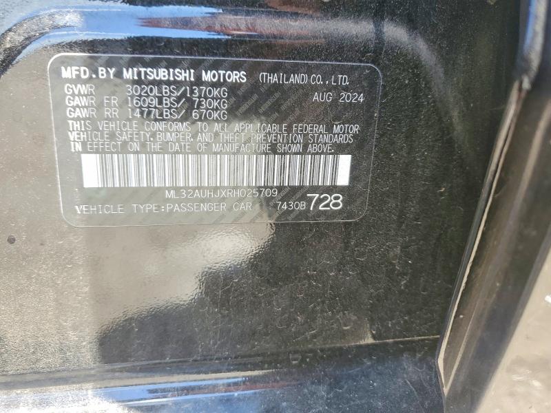 Продажа на аукционе авто 2024 Mitsubishi Mirage, vin: ML32AUHJXRH025709, номер лота: 58739906