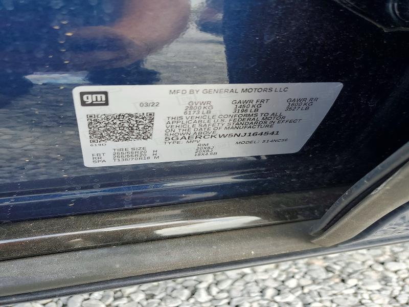 2022 Buick Enclave მანქანა იყიდება აუქციონზე, vin: 5GAERCKW5NJ164541, აუქციონის ნომერი: 56626216