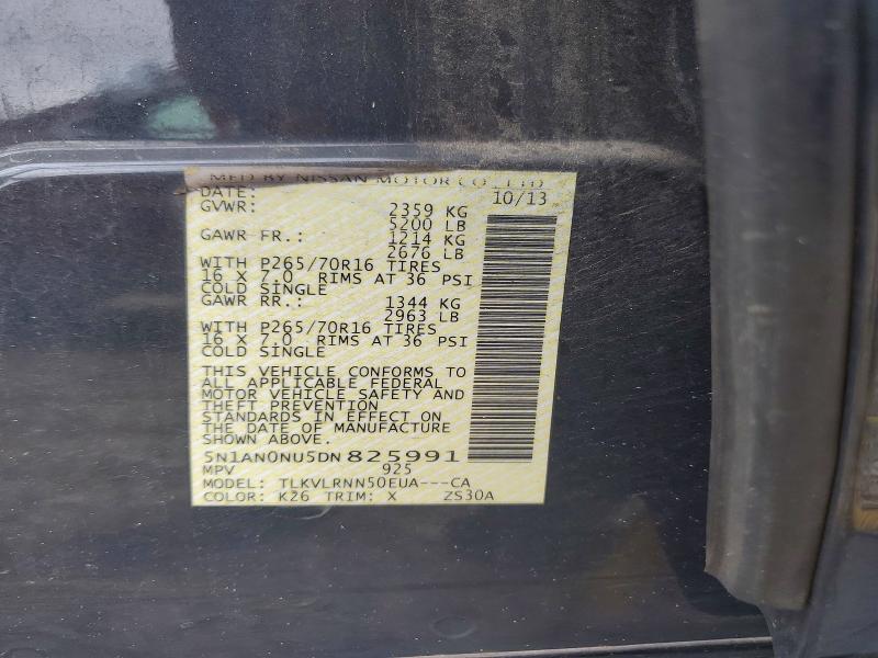 2013 Nissan Xterra მანქანა იყიდება აუქციონზე, vin: 5N1AN0NU5DN825991, აუქციონის ნომერი: 56447246