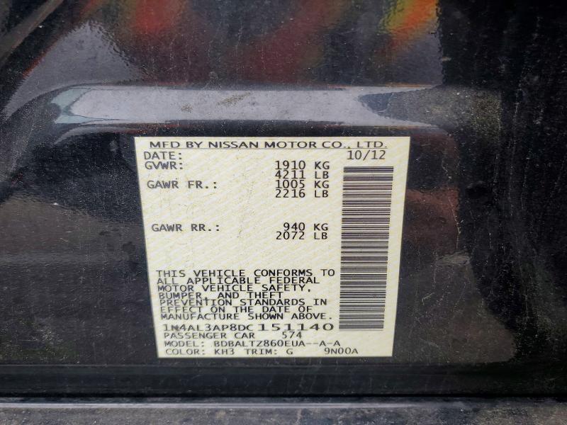 Продажа на аукционе авто 2013 Nissan Altima, vin: 1N4AL3AP8DC151140, номер лота: 56593066