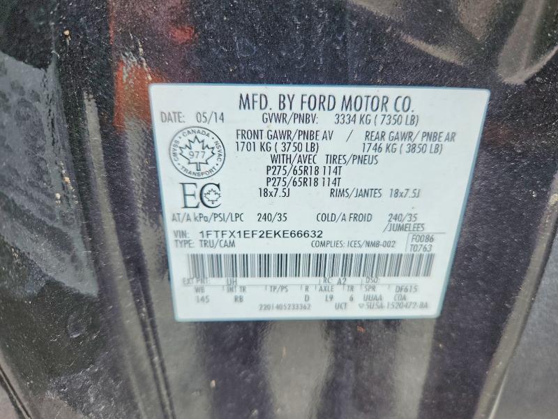 56894326 :رقم المزاد ، 1FTFX1EF2EKE66632 vin ، 2014 Ford F150 مزاد بيع