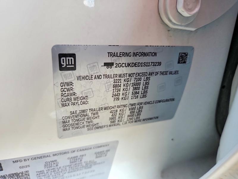 Продаж на аукціоні авто 2025 Chevrolet Silverado, vin: 2GCUKDED1S1173239, номер лоту: 58829616
