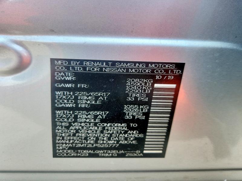 Aukcja sprzedaży 2020 Nissan Rogue, vin: KNMAT2MT2LP525777, numer aukcji: 59261496