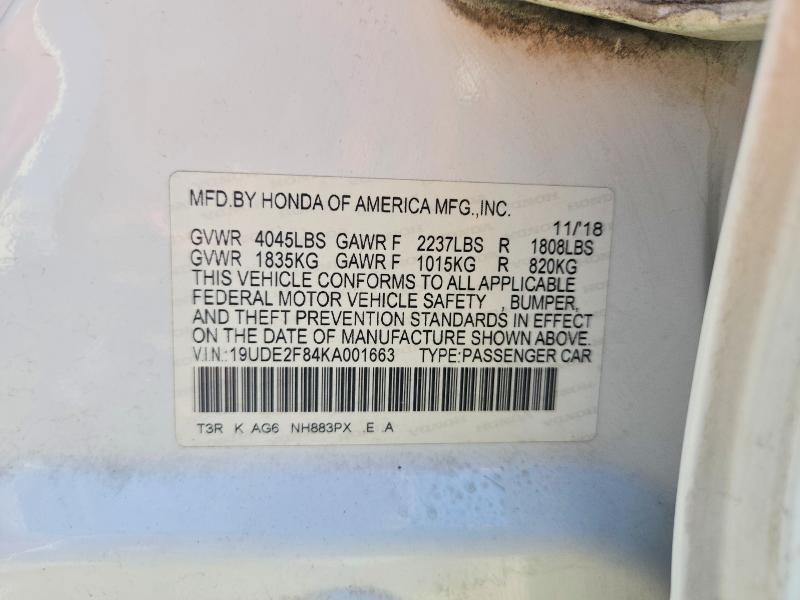 Aukcja sprzedaży 2019 Acura Ilx, vin: 19UDE2F84KA001663, numer aukcji: 58336136