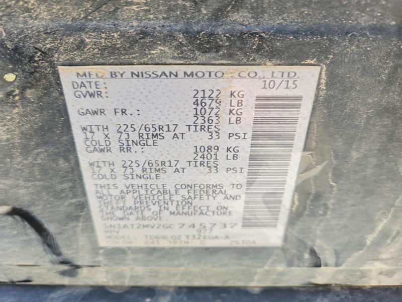 Продаж на аукціоні авто 2016 Nissan Rogue, vin: 5N1AT2MV2GC745737, номер лоту: 56532076