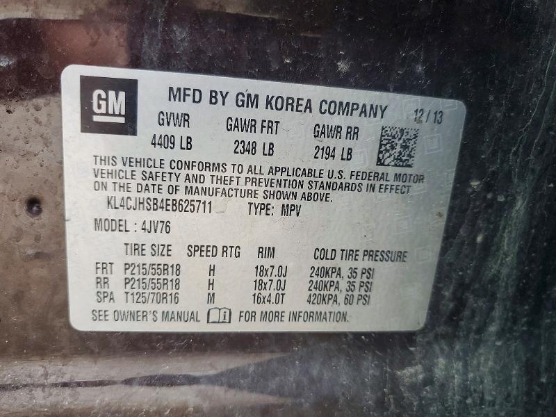 Продажа на аукционе авто 2014 Buick Encore, vin: KL4CJHSB4EB625711, номер лота: 57070466
