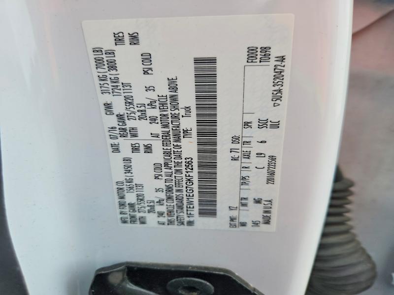 Продаж на аукціоні авто 2016 Ford F150, vin: 1FTEW1EG7GKF12563, номер лоту: 55441376