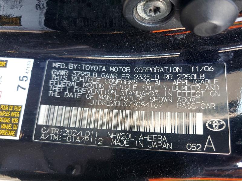 57264816 :رقم المزاد ، JTDKB20UX77084167 vin ، 2007 Toyota Prius مزاد بيع