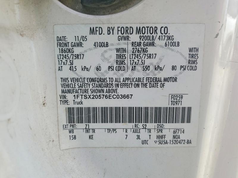 Продаж на аукціоні авто 2006 Ford F250, vin: 1FTSX20576EC03667, номер лоту: 58716156