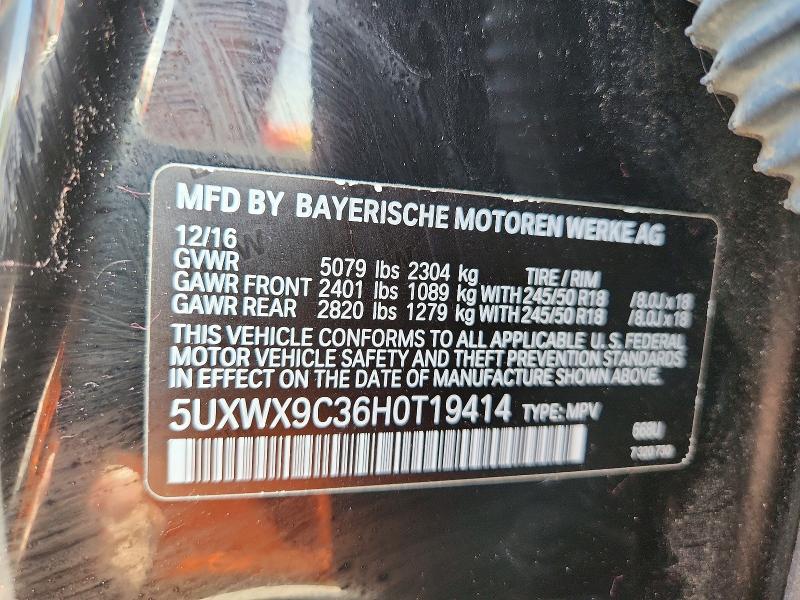 2017 Bmw X3 მანქანა იყიდება აუქციონზე, vin: 5UXWX9C36H0T19414, აუქციონის ნომერი: 57588376