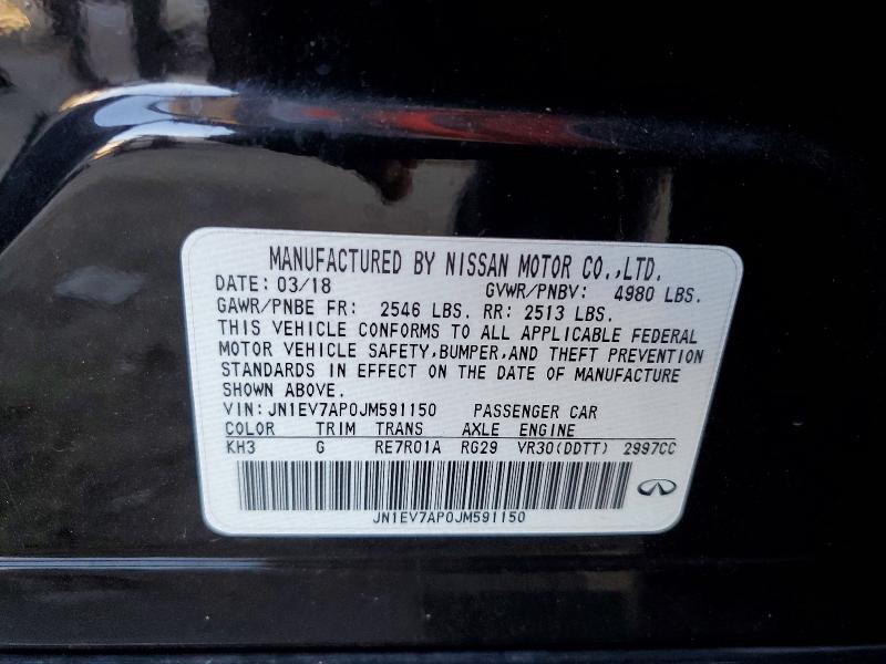 Aukcja sprzedaży 2018 Infiniti Q50, vin: JN1EV7AP0JM591150, numer aukcji: 57084766