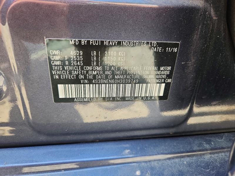 Продаж на аукціоні авто 2017 Subaru Legacy, vin: 4S3BNEN60H3039749, номер лоту: 56127976