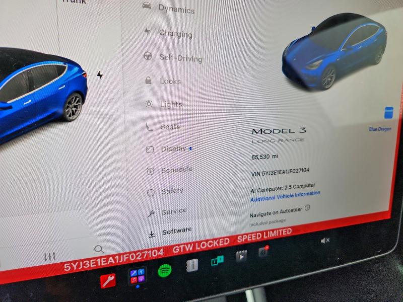 2018 Tesla Model 3 მანქანა იყიდება აუქციონზე, vin: 5YJ3E1EA1JF027104, აუქციონის ნომერი: 58052266